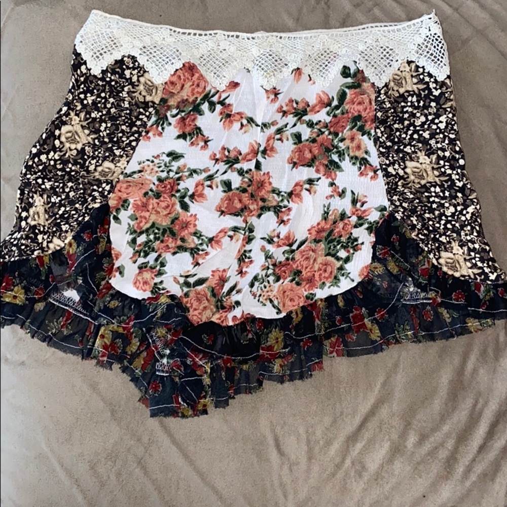 Free people embroidered waist shorts